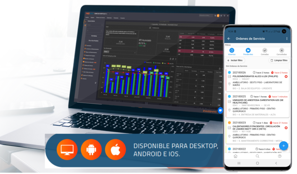 El software de mantenimiento hospitalario diseñado para cumplir con los estándares de Acreditación Internacional Con presencia internacional, Neovero Sistemas transforma las exigencias del mercado en soluciones innovadoras, robustas y fáciles de usar.